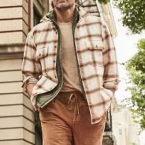 Mutual Weave Plaid Button-Up Shacket XXL Shirt Jacket Sherpa Western